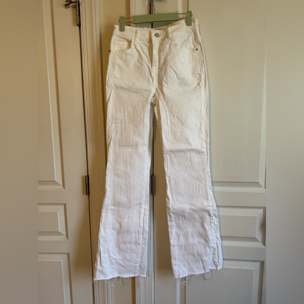 Zara white flare jeans